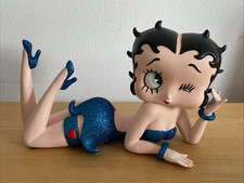 Betty Boop Lying Down Turquoise Glitter Dress Collectable Figurine