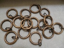 Antique solid brass rings for curtain pole x 1"