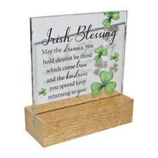 Irish Blessing Glass Plaque on