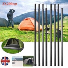 2x 200cm Tent Poles Telescopic Adjustable Awning Canopy Tarp Pole Support Rod UK