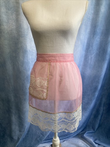 Vtg 1950s pink sheer - pink, nylon