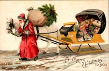 Vintage Christmas Card Red