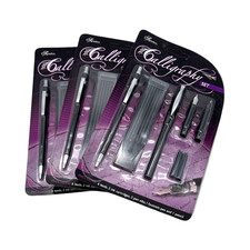 3x Starter Calligraphy Pen Sets in each set Nibs Ink Cartridges Pen Pencil Leads
