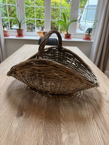 Vintage wicker woven basket - vintage,