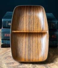 Vintage Robex Caleppio Italy Teak Wood Effect Design Food Nibbles Tray Dish