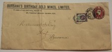 GB - 1906 Burbank's Birthday Gold Mines 1d stationery envelope