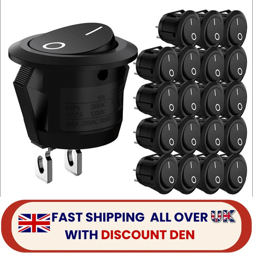 20pc rocker switches black - 20pc,