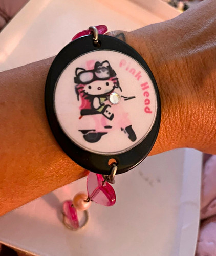 Hello kitty pink - pink/black, heart