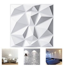 Decorative 3D Wall Panels in Diamond Design, PVC 3D , 30 *30cm MatWhite, 33 Pack