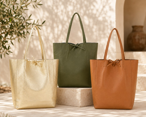 Genuine leather large tote bag - genuine,