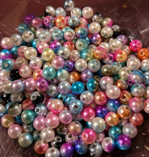 Multicolour round pearl finish - round,