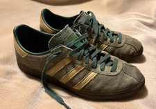 Men's Adidas Munchen Trainers Green Suede Size 11. Please See Photos.