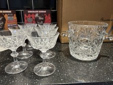 Glass Crystal Champagne /cocktail Glasses And Ice Bucket