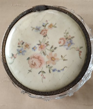 Vintage Petit Point Glass Powder Bowl