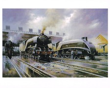 Engines At Peterborough (New England) Shed Picture Don Breckon 9.5" x 6.25"