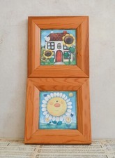 Rare Vintage Pair Goose Street " Happy Daisy & Home " Framed print by Lucy Ali