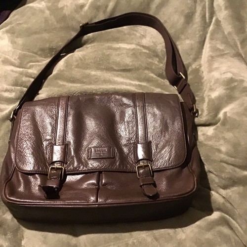 Fossil brown leather laptop - fossil,