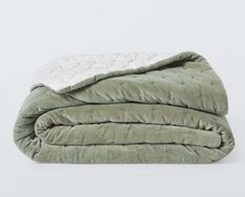 John Lewis Hidcote Cotton Quilted Bedspread 220 x 220cm - Myrtle Green (Marks)
