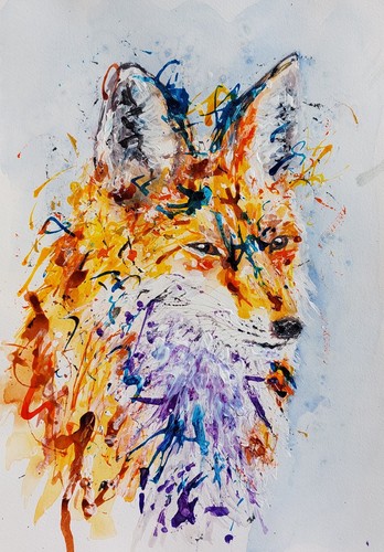 Original fox painting - fox, graffiti