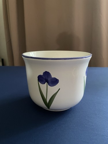 Ceramic planter showing - showing, blue