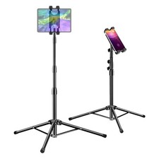 Ipad Tripod Stand, Adjustable Ipad Floor Stand with 360° Rotation Ipad Holder Mo