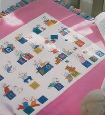 Alphabet blocks cot quilt - blocks,