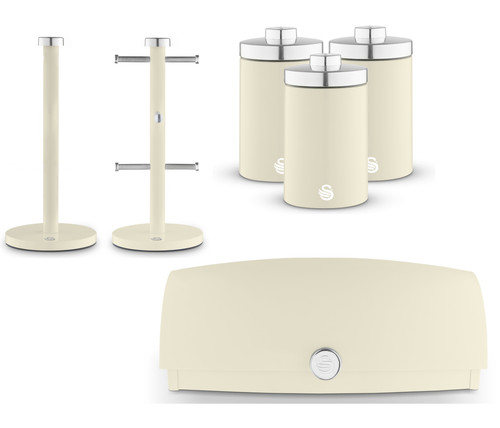 Swan townhouse cream bread bin - swan,