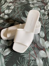 Primark ladies white heeled mules size 5 uk