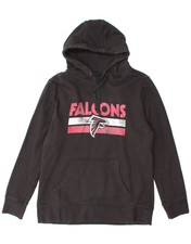 NFL Womens Atlanta Falcons Graphic Hoodie Jumper UK 16 Large Black Cotton DC32