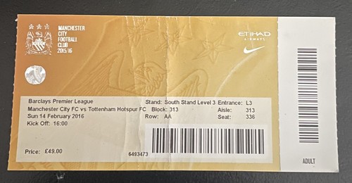 Match ticket manchester city - manchester,