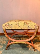 Lloyd Loom refurbished antique pink and rose gold  stool