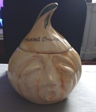 Crying Pickled Onion Face Pot Marked TR 