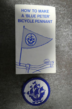 Blue Peter TV Show Woven Cloth Patch Badge & Bicycle Pennant Instructions (L11S)