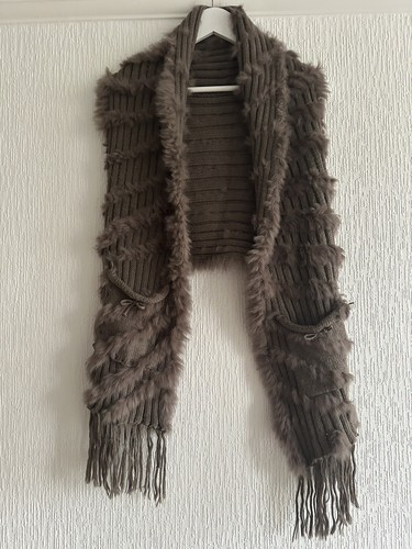 Taupe real fur - gilet, 14