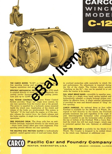 Carco winch model 12 - carco, c-12