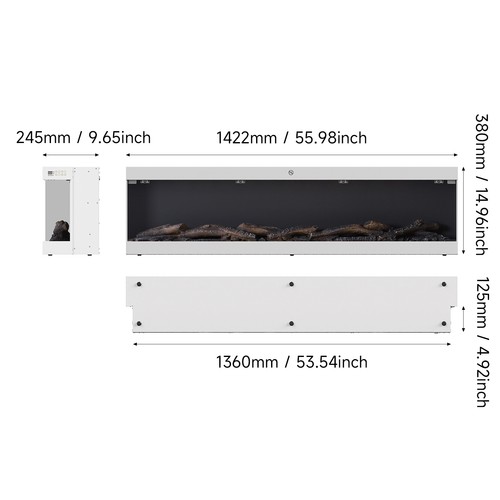 Electric fireplace 3d - 42-72",
