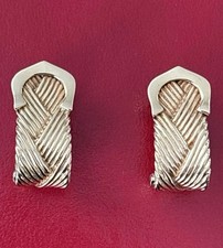 18k YG C De Cartier Plait Design 974809 13g 1990 V Rare Vintage Earrings 
