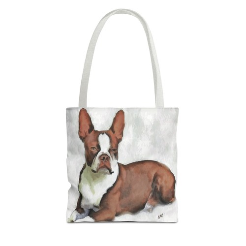 Boston terrier brown white - &,