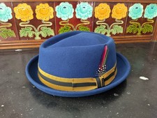 Stetson Kentaro blue pork pie hat XXL 2XL 62-63cm