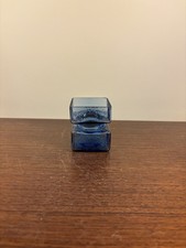 Vintage 60s 70s Tiny Helena Tynell Riihimäen Riihimaki Lasi Oy Blue Pala Vase