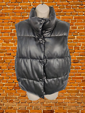 ZARA SMALL BLACK GILET COAT JACKET BODYWARMER CASUAL PU PADDED PUFFER WOMENS
