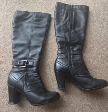 Hush Puppies ~ Quality Leather Marcella Knee High Boots Victorian Steampunk UK 5