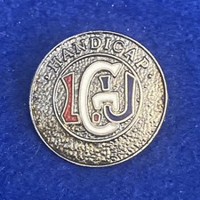 Vintage Ladies Golf Union Handicap Silver Tone & Enamel Lapel Pin Badge 25mm Dia