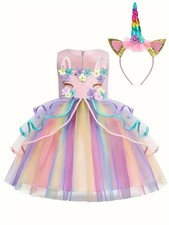 Girl's Unicorn Rainbow Dress