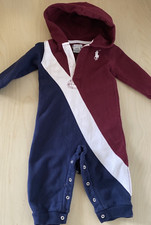 Boys Ralph Lauren Hooded Babygrown Romper 9 Mths