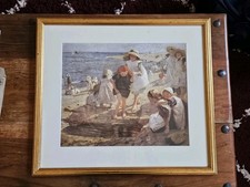 Newlyn Cornwall by Dame Laura Knight. Framed print. 