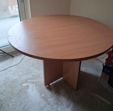 Large Circular Wooden Table