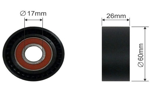 New tensioner pulley ribbed - pulley,, v-ribbed