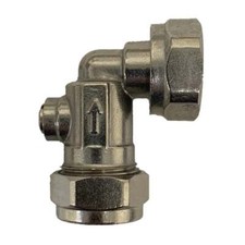 15mm x 1/2" BSP Angled Isolating Isolation Service Valve Compression Chrome