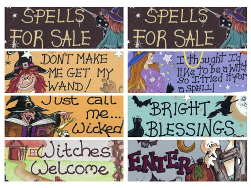 Plastic wall plaques witch - wall,